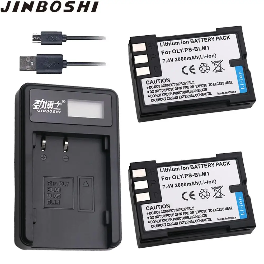 2 шт. PS BLM1 BLM 1 01 PSBLM1 CBattery + ЖК дисплей Dual USB зарядка для Olympus E 300 330 500 510 C 5060 7070 8080
