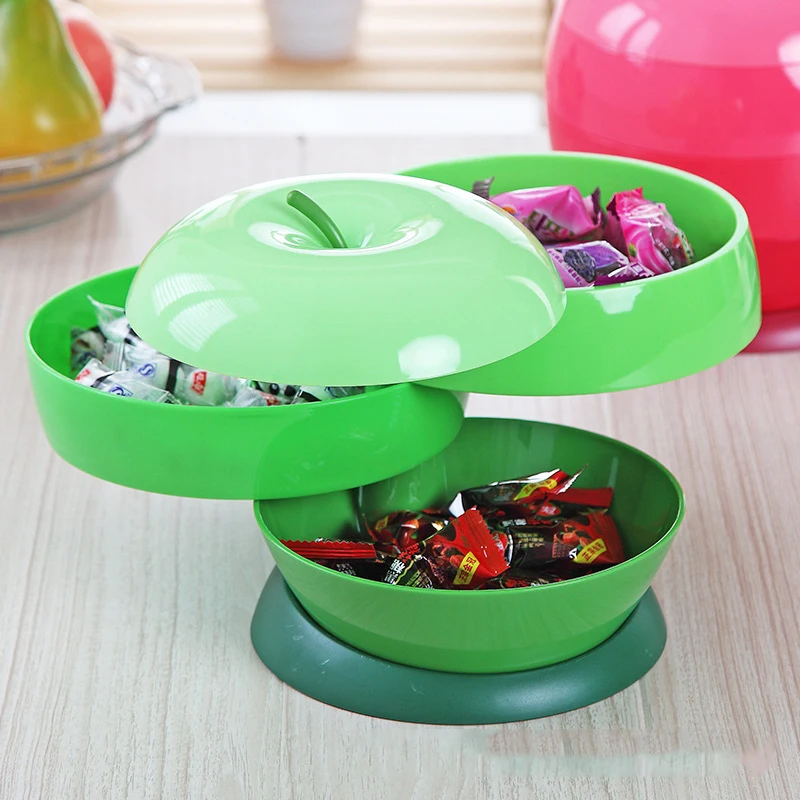 

Apple Shape Plastic Candy Box Unique Wedding Chocolate Favor Boxes Jewelry Holder Packing Storage Big-capacity snack carousel