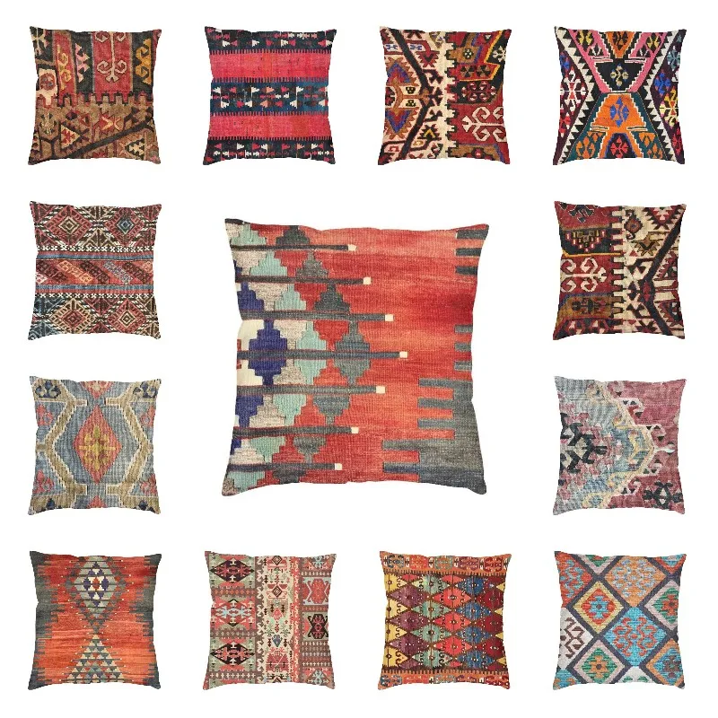 

Винтажная Турецкая наволочка Kilim Navaho плетеная ацтекская текстильная наволочка 40x40 см Бохо этнические персидские искусственные Чехлы для ук...