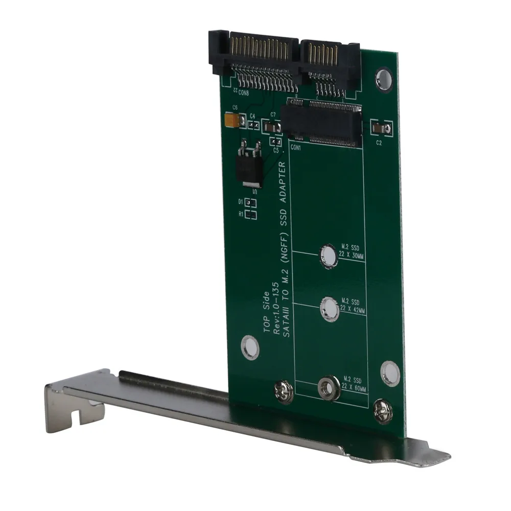 M.2 SSD (NGFF) к SATAIII SATA-3 Адаптерная карта с полным и низким профильные кронштейны