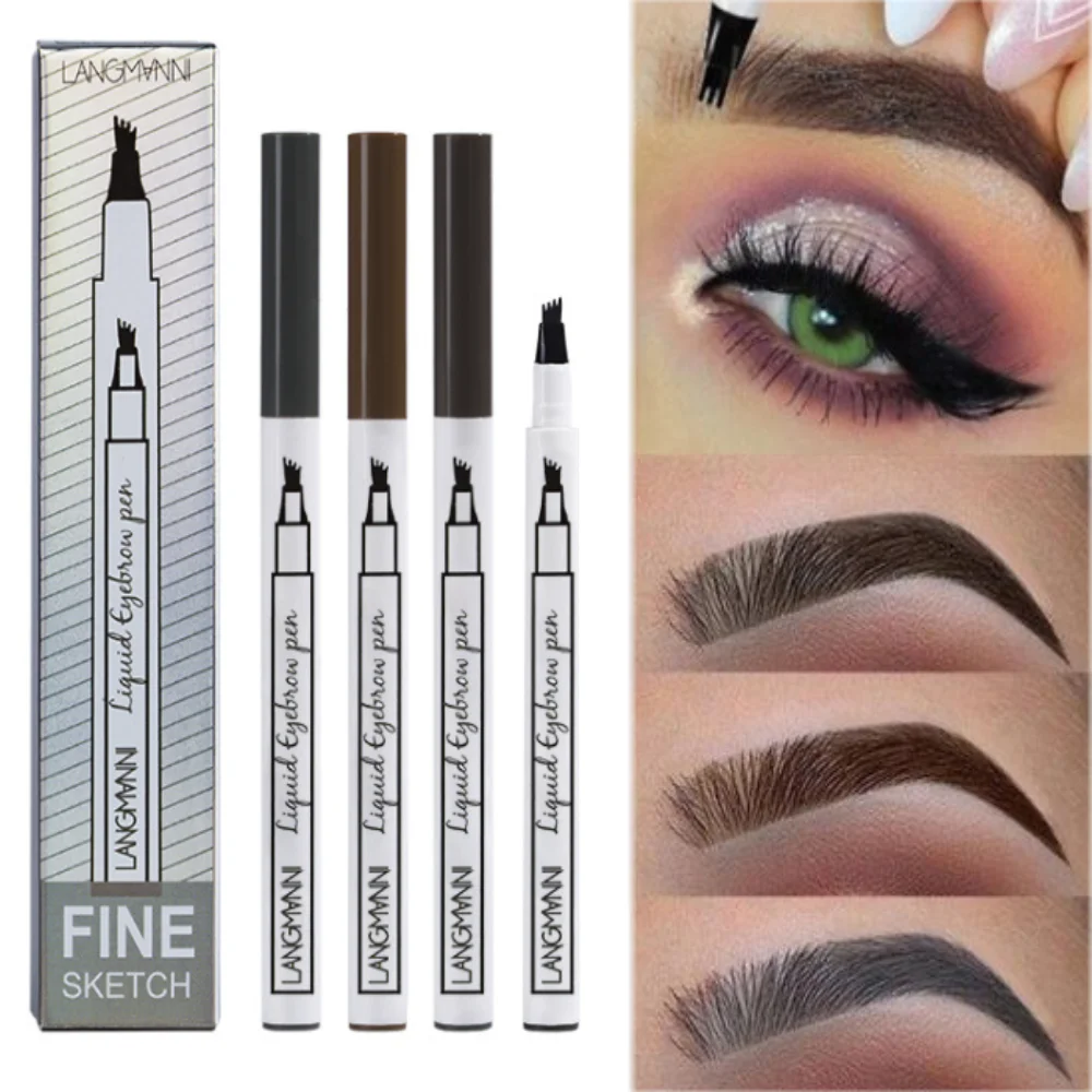 Карандаш для бровей с 4 вилками Водостойкий карандаш татуажа стойкий макияж Acces ~