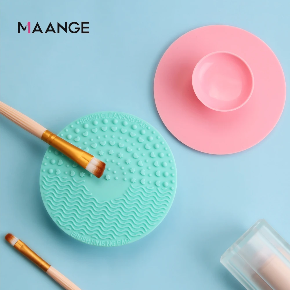 

MAANGE Pro Foundation Makeup Brush Cleaner Washing Brush Pad Cosmetic Brush Scrubber Board Silicone Cleaning Mat Hand Tool