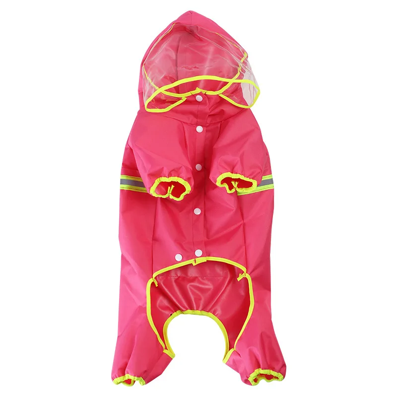 Dog Raincoat Rainy Weather Waterproof All-inclusive Reflective Poncho Dogs Jumpsuit Pet Jacket Clothes raining coat | Дом и сад