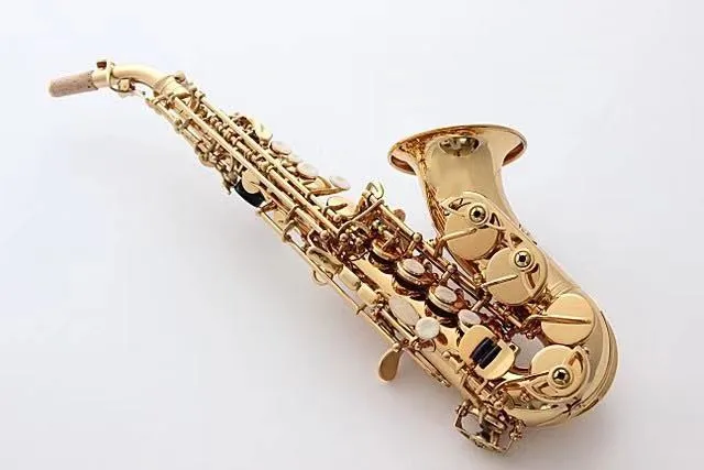 Изогнутый саксофон сопрано R54 латунные Sax накладки для мундштука колодки Reeds изгиб шеи чехол Sax перламутровые ключи сопрано sax