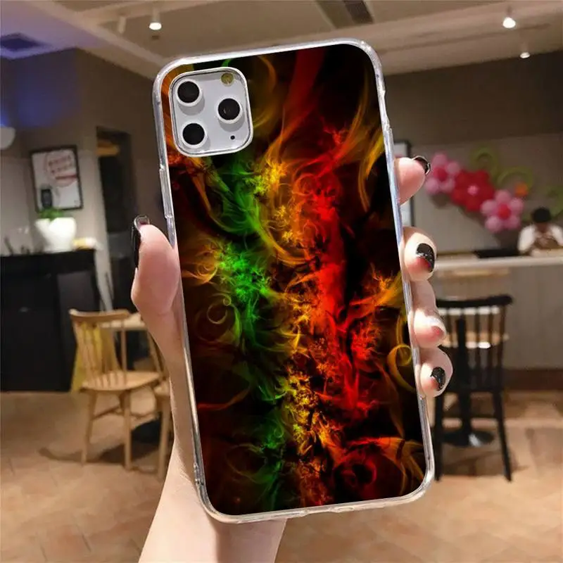 

Aesthetic colorful flame Phone Case Transparent for iPhone 6 7 8 11 12 s mini pro X XS XR MAX Plus cover funda shell