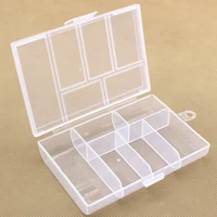 portable plastic 6 compartment storage container small case box transparent component parts small hardware container toolbox