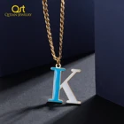 Индивидуальное эмалированное ожерелье с надписью, Красочная искусственная кожа, индивидуальная табличка из нержавеющей стали для женщин, ювелирные изделия, подарки