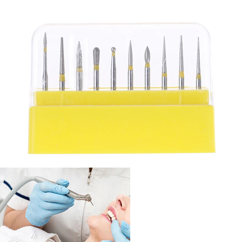 

Dentistry Lab 10pcs/Box Dental Diamond Burs Drill Dental Burs Dia-burs For High Speed Handpiece Medium FG105 106 Dental Tools