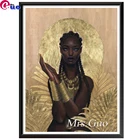 Алмазная живопись, черная египетская женщина 5D, алмазная вышивка, мозаика стразы, картина афроамериканской девушки, подарок ручной работы