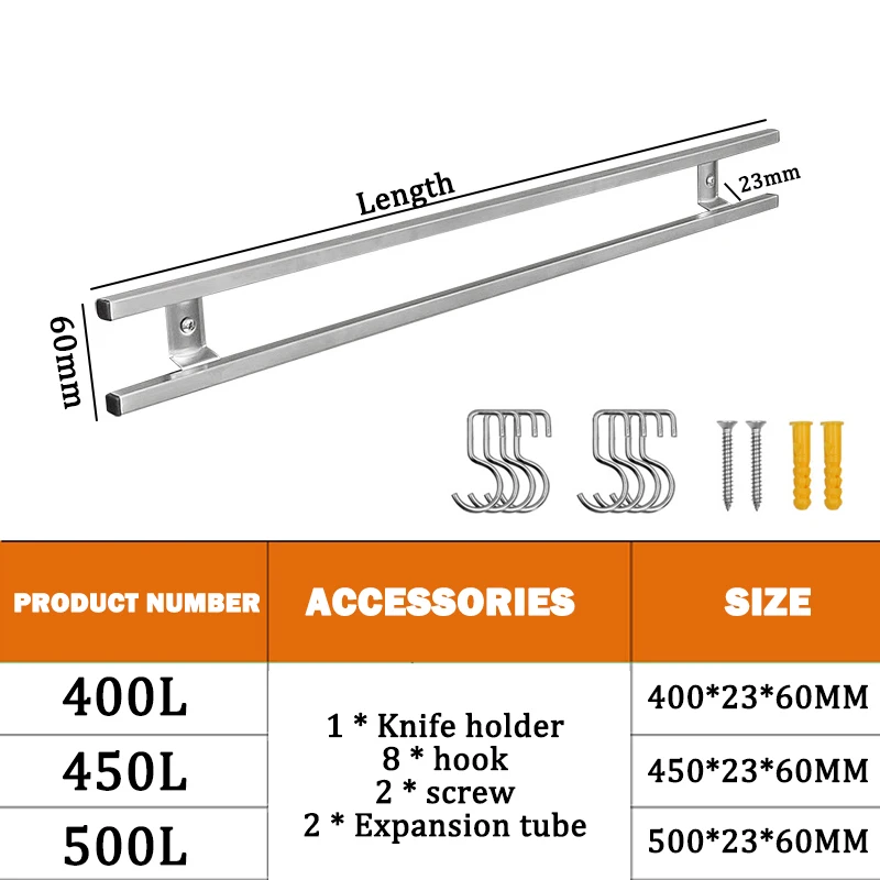 Настенный двойной крючок магнитный держатель для ножей Кухня домашней утвари