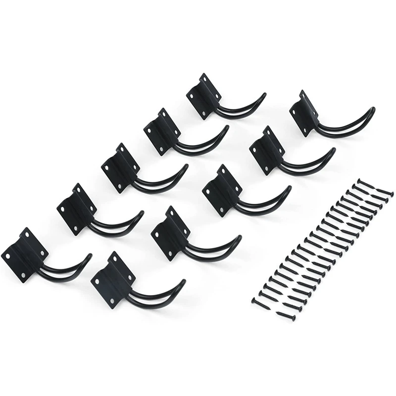 10 шт. в упаковке простые крючки черного цвета настенные винтажные двойные