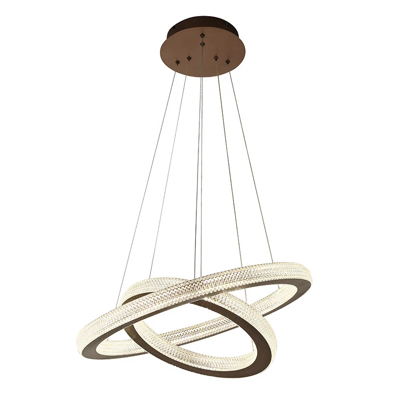 Подвесной светильник 40 см 60 из матового коричневого алюминия и акрила Круглый