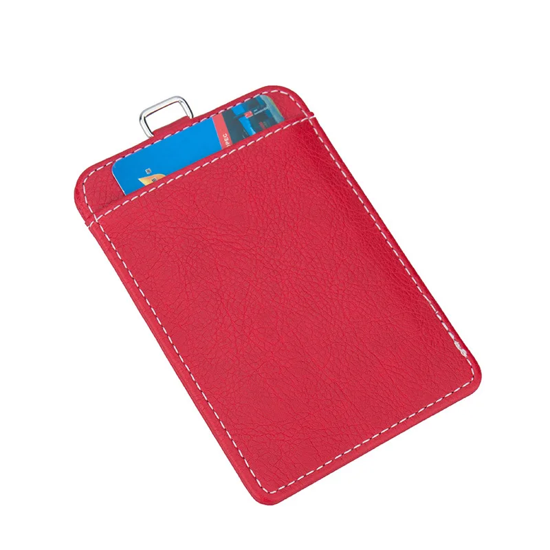 

NEW oil light business PU card set factory ID card lychee work card bus hanging rope nurse badge holder