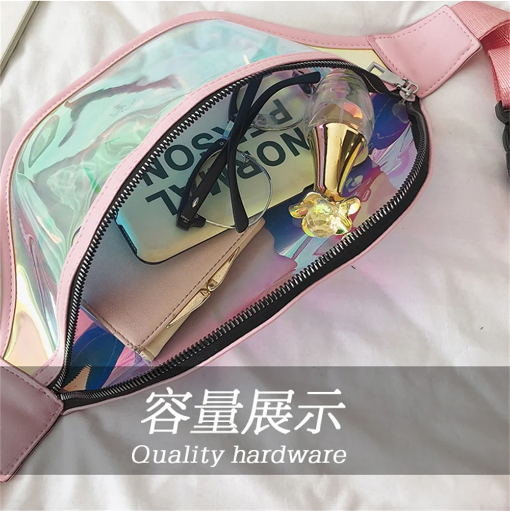 

New summer Joker transparent laser pocket phone running shoulder messenger bag