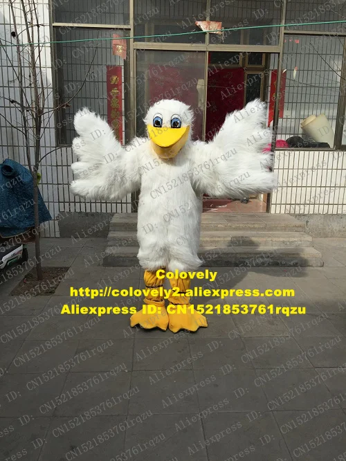 Белый костюм талисмана Птицы Пеликан Seabird для взрослых одежда с героями