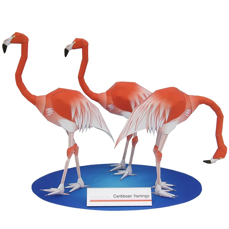 Карибского бассейна Фламинго складной трех птиц и рисунком в виде птичек оригами