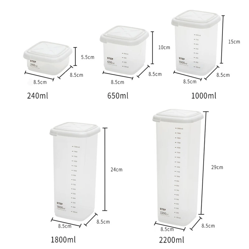 

240/1000/2200ML Food Storage Container Plastic Kitchen Refrigerator Noodle Box Multigrain Storage Tank Transparent Sealed Cans