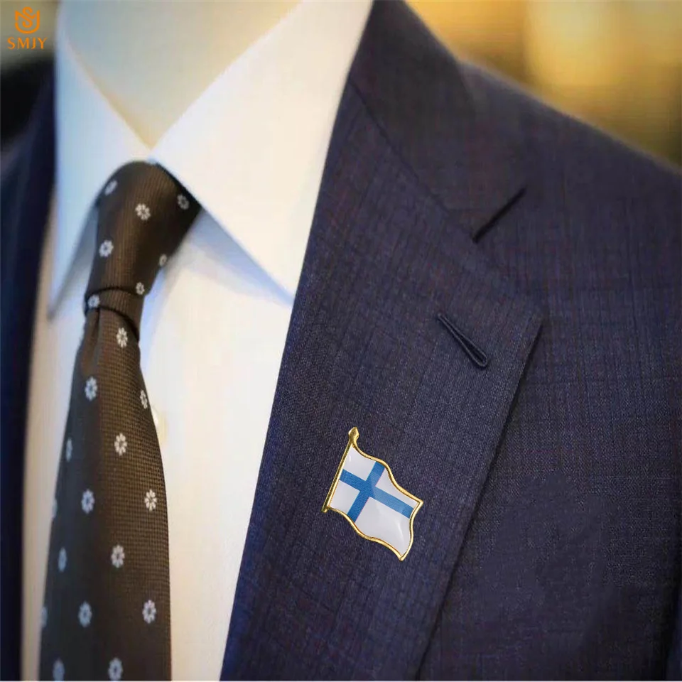 Финская брошь в виде флага Национальная эмблема специальная булавка для костюма