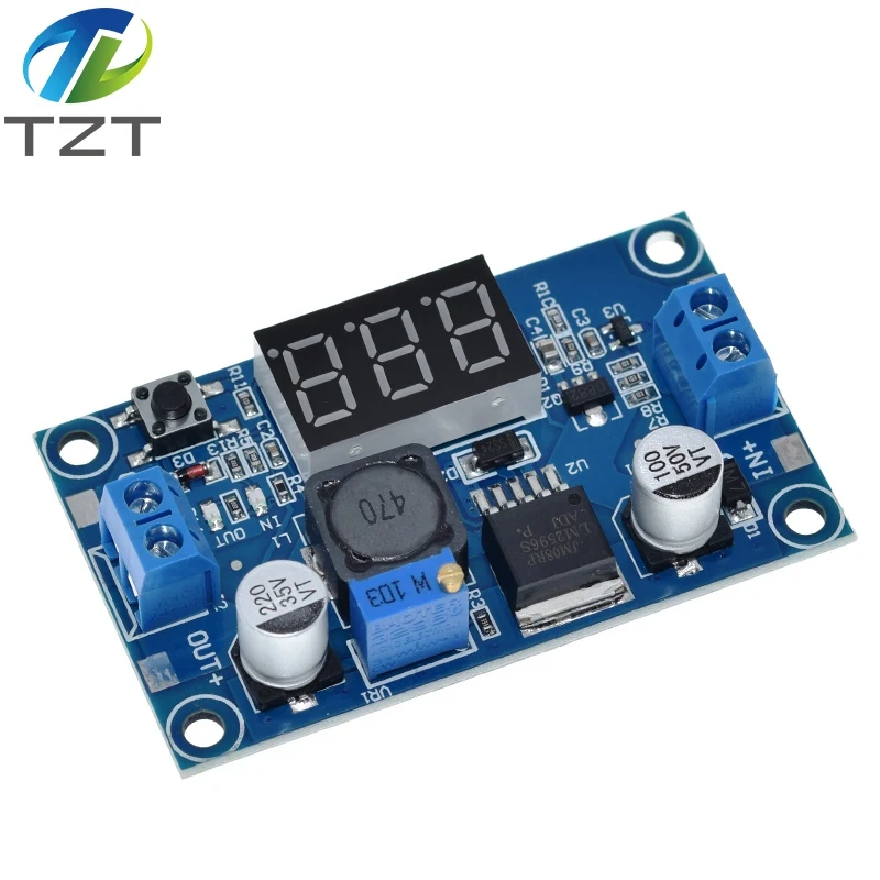 Модуль питания LM2596 LM2596S + вольтметр LED DC-DC регулируемый с шагом вниз с цифровым дисплеем.