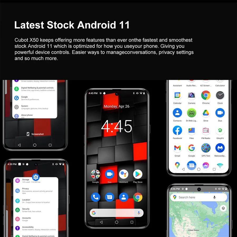 Смартфон Cubot X50 6 67 дюйма 8 + 128 ГБ NFC 4500 мА · ч Android 11 4G LTE 32 МП |