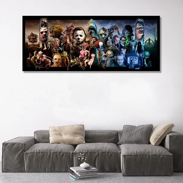Модный холщовый Декор для дома 2020 настенный постер с принтом ужасов и фильмов