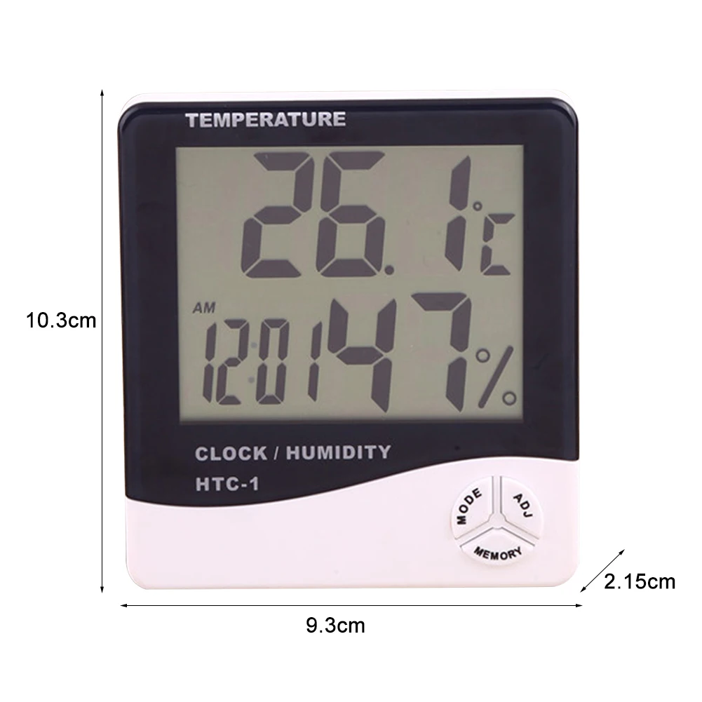 lcd digital thermometer hygrometer electronic temperature humidity monitor meter weather station clock indoor room thermometer free global shipping