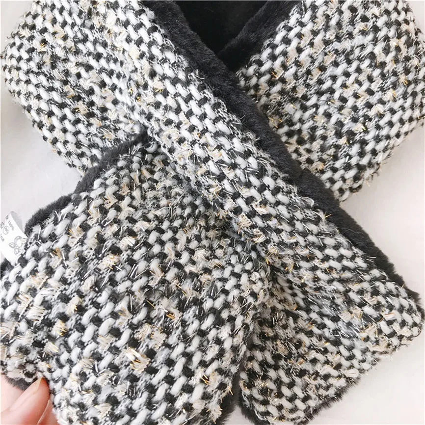 Модный женский зимний шарф из искусственного меха однотонная верхняя одежда с