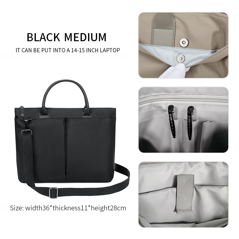 Fashionable 15inch Waterproof Shoulder Computer Briefcase Laptop Bag For Men Women