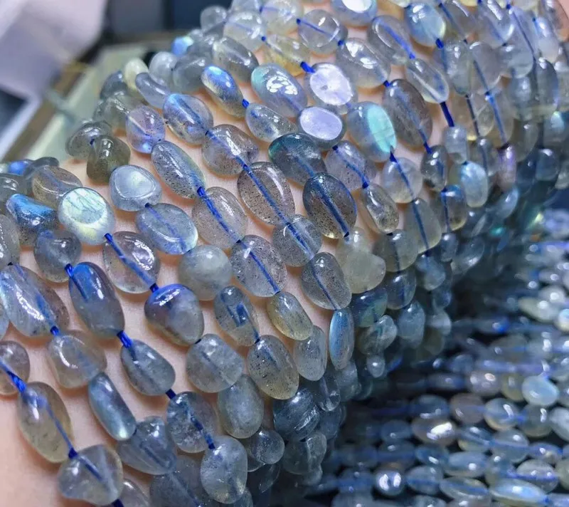 

Бусины неправильной формы, 6-8 мм, для изготовления ювелирных изделий, браслетов, ожерелий, рукоделия, натуральный камень лабрадорит