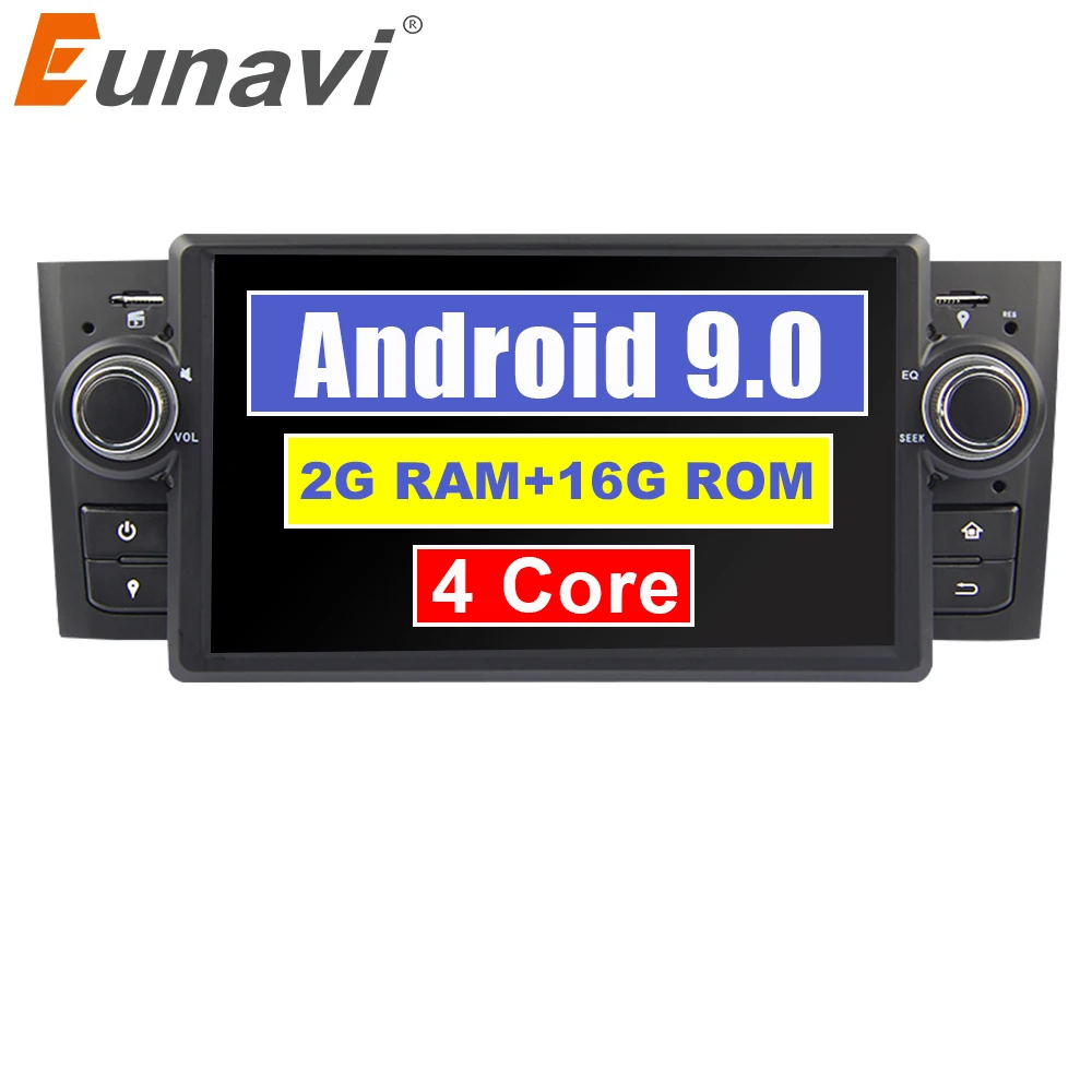 Автомобильный DVD плеер Eunavi 1 Din 7 дюймов четырёхъядерный процессор Android 9 0 стерео