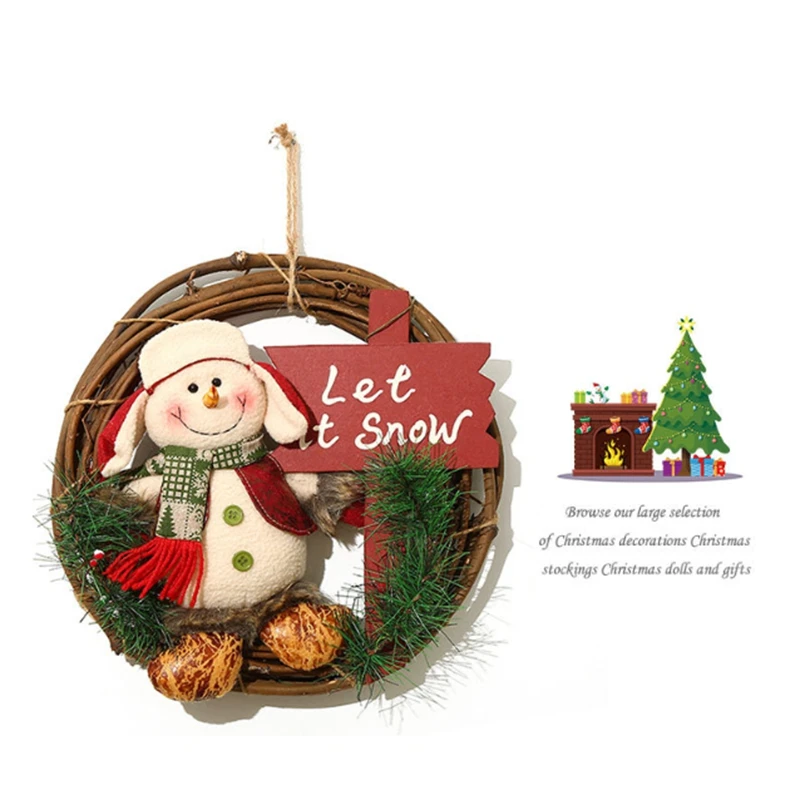 

2Pcs Garland Arrangement Christmas Ornament Christmas Wreath Decorative Wreath 23CM Bow Christmas Decoration