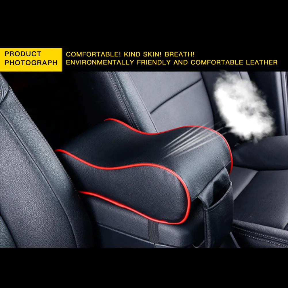 

Car Accessories Leather Soft Seat Armrest Cushion Heightening Pad Memory Foam Console With Storage Pouch Car Tools Dropshoppig