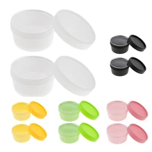 2 Pieces 50G/50ML (1.76 Oz) Plastic Empty Container Jars with Lid for Beauty Makeup Products - Porta