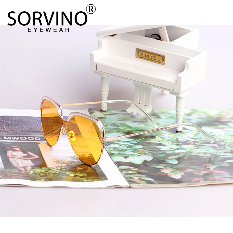 Мужские и женские Винтажные Солнцезащитные очки SORVINO в стиле пилота модель 2020