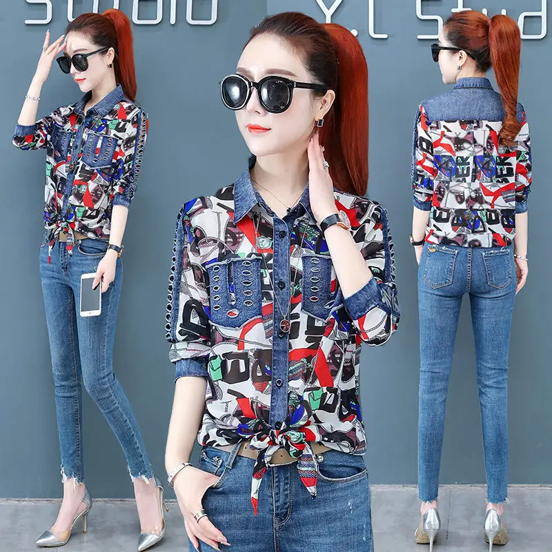 

2021 spring new girl's small fashion, foreign style, harbor style, design sense, minority Tie Shirt