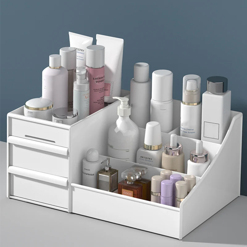 Organizador de Escritorio para Cosm&eacute;ticos, Caja de Almacenamiento con Gran Capacidad para Maquillajes, Esmaltes de U&ntilde;as y Joyer&iacute;a-0