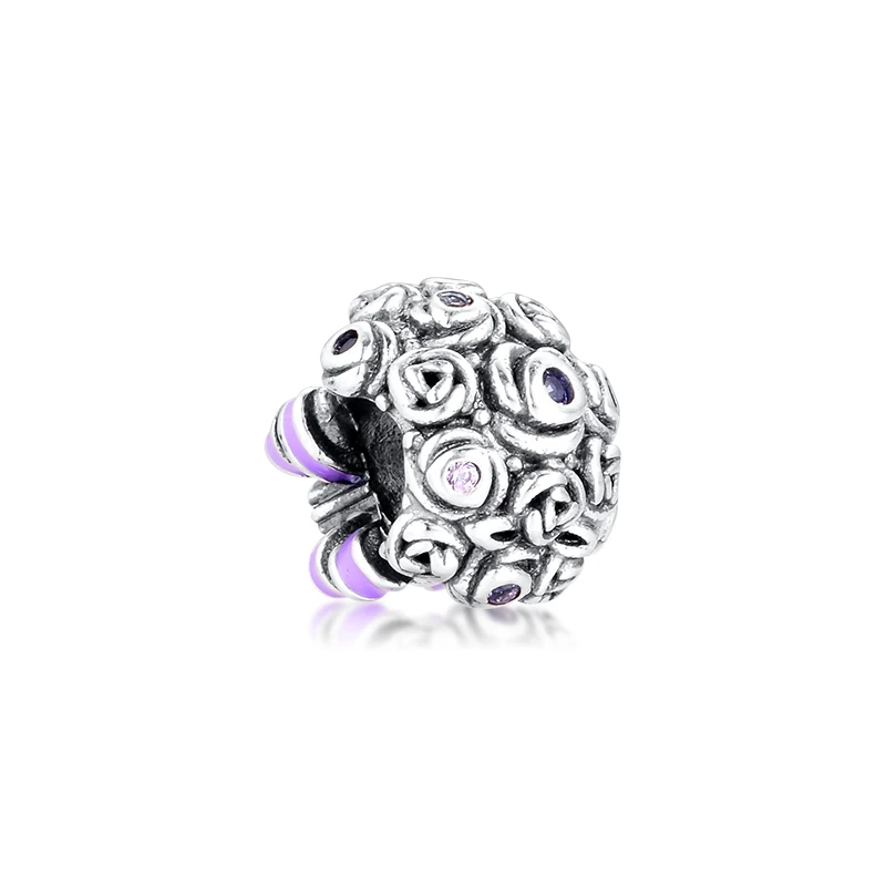 Настоящее серебро 925 пробы Праздничный букет Очаровательные бусы для