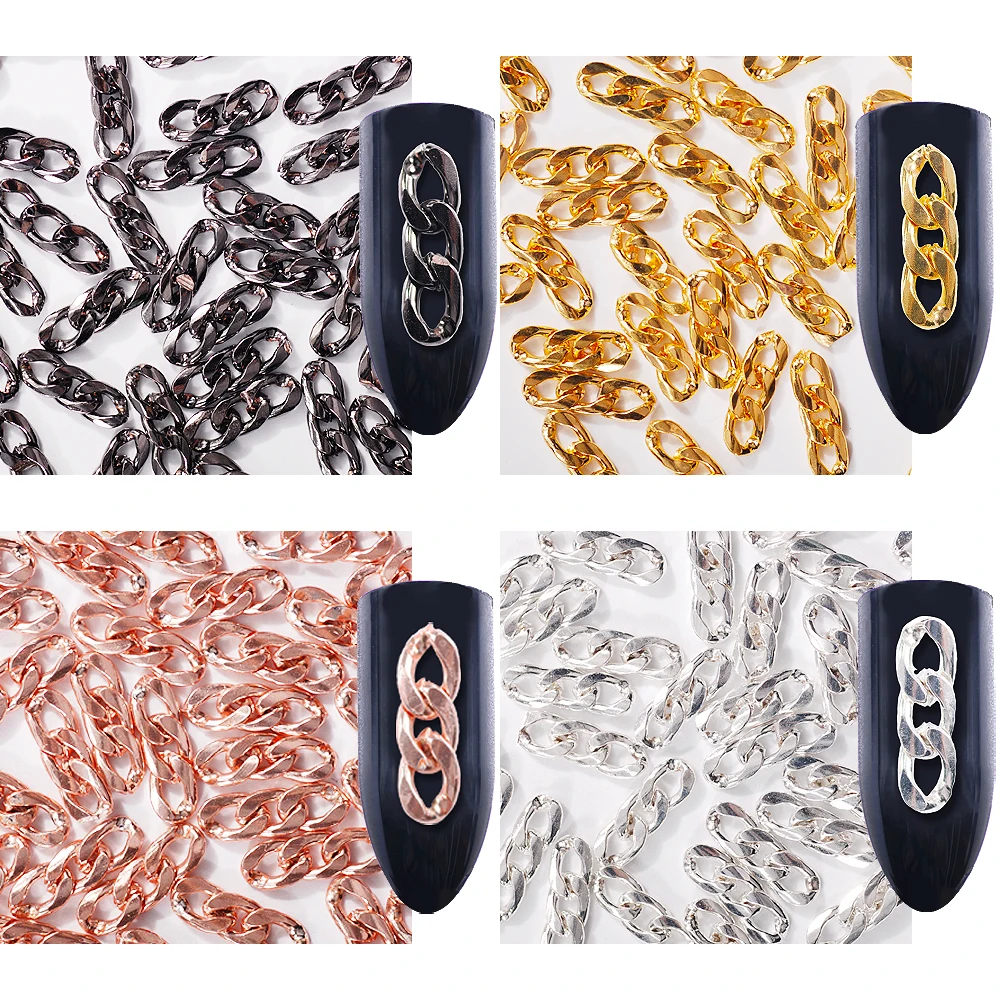 20 звёзд Высококачественная популярная металлическая цепочка для ногтей