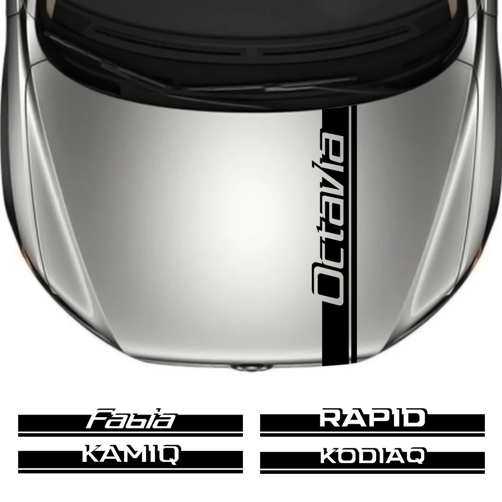 Наклейки на капот автомобиля для Skoda Fabia Scala Karoq Octavia Kodiaq Kamiq Rapid Superb Citigo Roomster декоративные наклейки на крышку двигателя