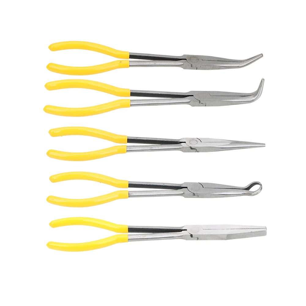 1Pc Straight Bent Tip Mechanic Equipment Extra Long Nose Pliers Hand Tools