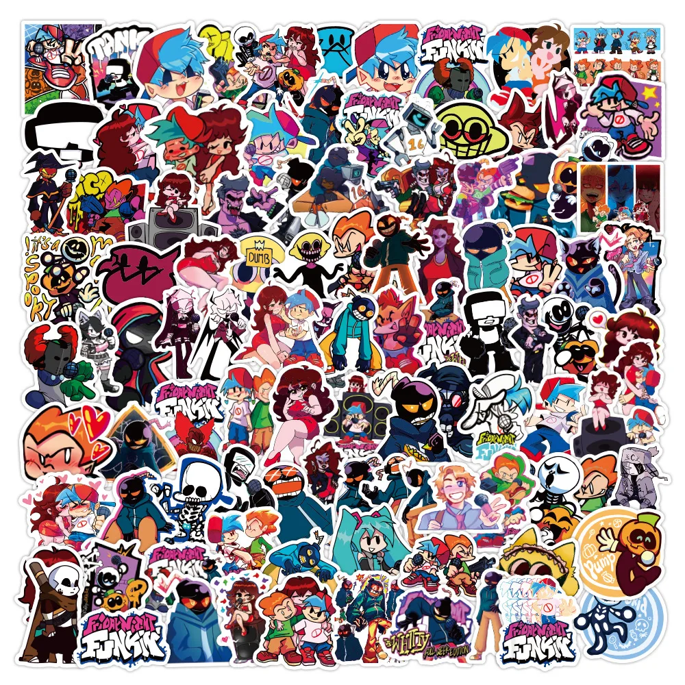 

50pcs/set Friday Night Funkin Stickers Toys Skid and Pump Boyfriend Girlfriend Kids Children Gift