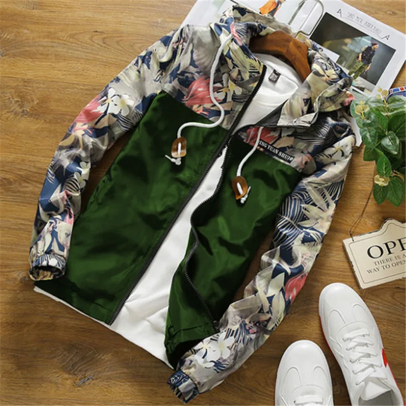 Новая модная куртка с цветочным рисунком для мужчин брендовая Новинка