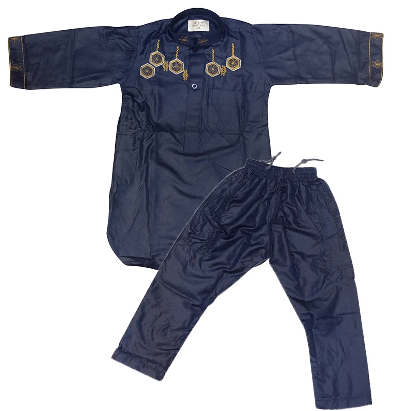 

2021Muslim Jubba Thobe For Children Sudi Arabia Dubai Abaya Baby Boy Satin Qatar Pakistan Islam Clothing Set in Ramadan freeship