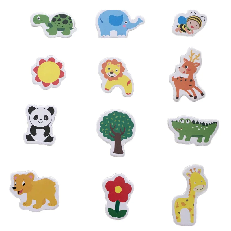 12 шт./лот дропшиппинг деревянный магнит на холодильник наклейки животные