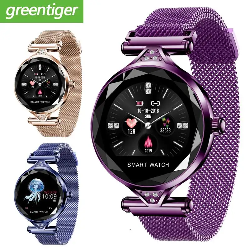 Смарт часы H1 для женщин с пульсометром и фитнес шагомером женские