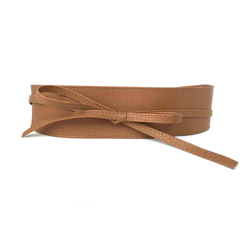 

Wrap Around Dress Decor Women Waistband Corset Clothes Accessories Bowknot Tie Durable Delicate PU Leather Lightweight Fashion