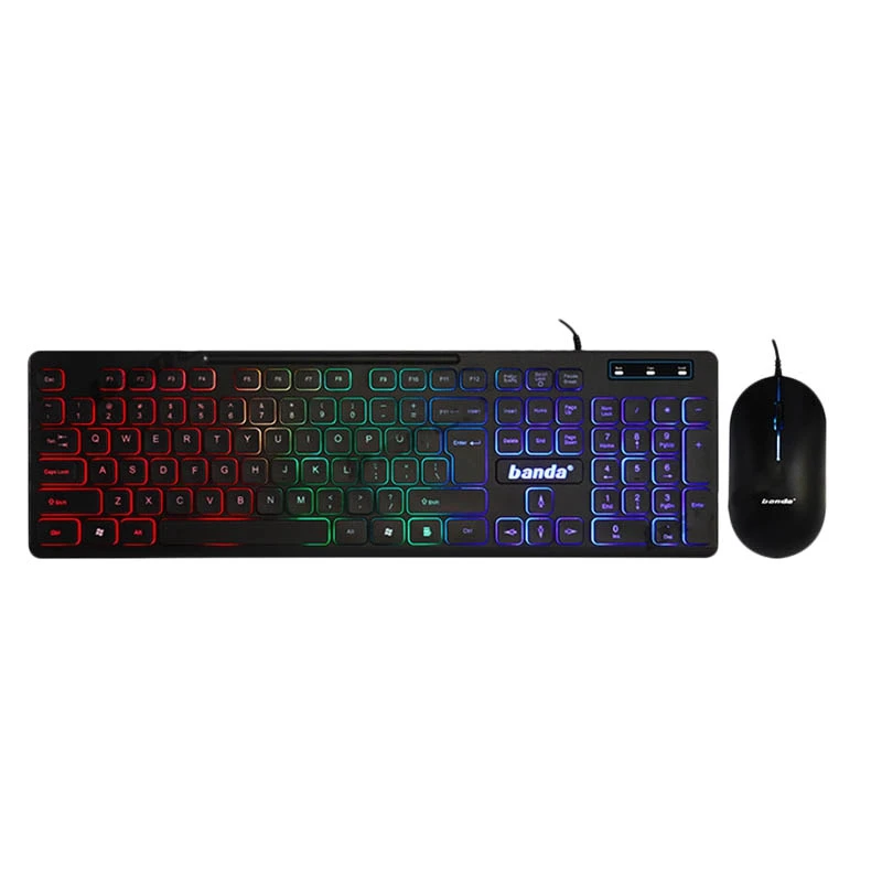 

Banda KM-66 Computer Mouse and Keyboard Set, Rgb Colorful Backlit Keyboard and Mouse Set for Pc and Laptop