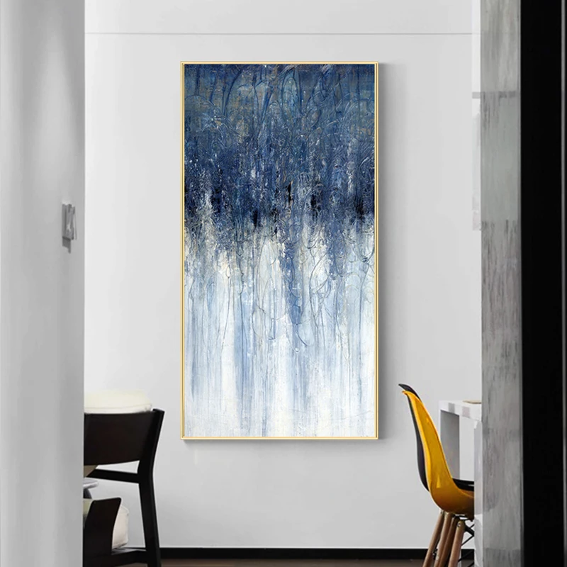 Абстрактная картина из пачкающих мазков на холсте постеры и печать загадочной