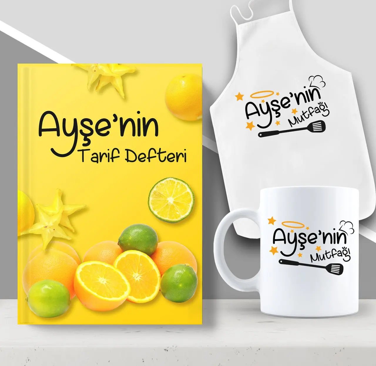 

Персонализированные является Кухня фартук кружка и Еда рецепта Гостевая книга свадебный подарок Seti-8