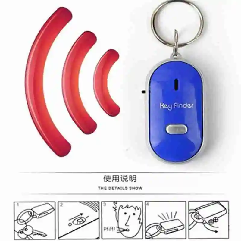 

Multifuntion Key Wnti-lost Device Portable Keys Whistle Key Sound Tracker Locator Light Alarm LED P7N8